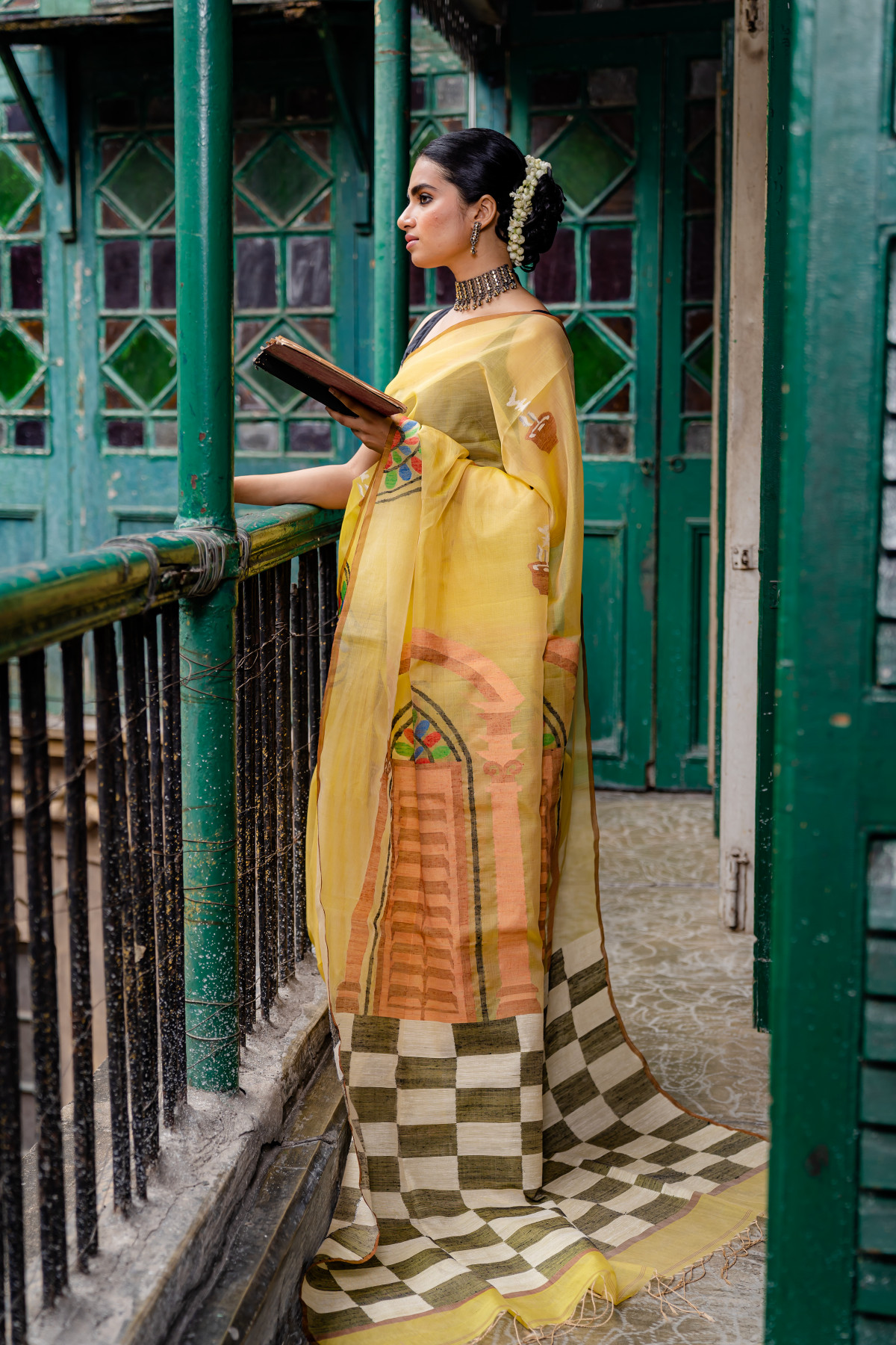 Hand Woven Organza Silk Jamdani Saree